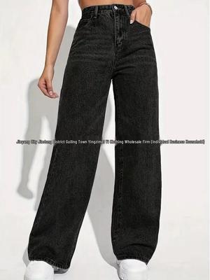 Dames High-Waisted Rechte Wijde Jeans Herfst 2025