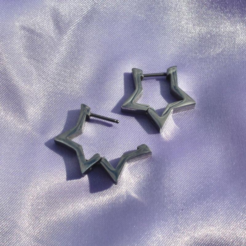 Stainless Steel Pentagram Star Ear Stud Sweet Cool Star Stud Earrings Jewelry Fashion Piercing Earrings Birthday Gift