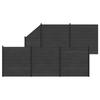 Fence Panel Set 6 Pcs WPC and Aluminum Black