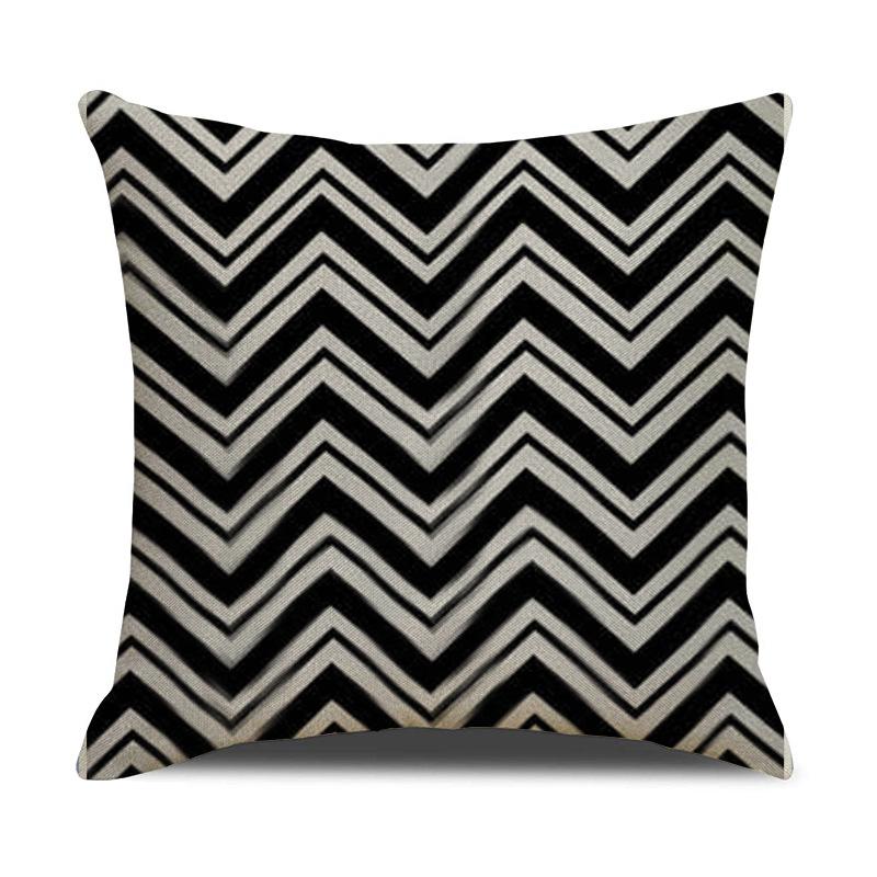 New Black and White Letter Pillowcase Office Sofa Living Room Decoration Linen Cushion