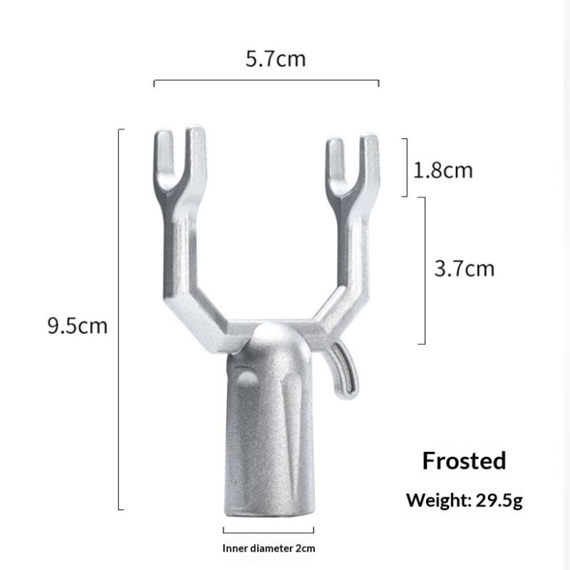 Aluminum Alloy Clothes Pole Fork Head Tool-free Installation High Load Bearing for Novice Easy Replacement Use