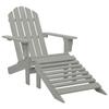VidaXL Garden Chair with Ottoman Wood Grey 45700