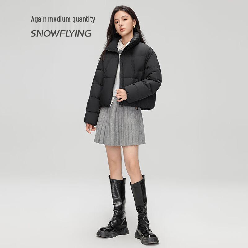 SNOWFLYING Women's Short Stand-Collar Down Jacket
