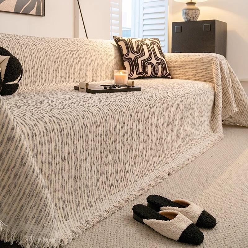 

Популярный новый чехол для дивана в 2025 году, универсальный для всех сезонов, кремовое ветровое диванное полотенце, цельный нескользящий всеохватывающий универсальный 180*130cm