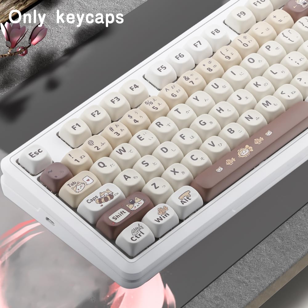 Teclas PBT Tema Gato Sushi Japonês 5 Lados Dye Sublimation para AULA e Teclado Mecânico MX Switch Conjunto de 134 Teclas - Teclado F75/F99/S98/K668/S-K80,