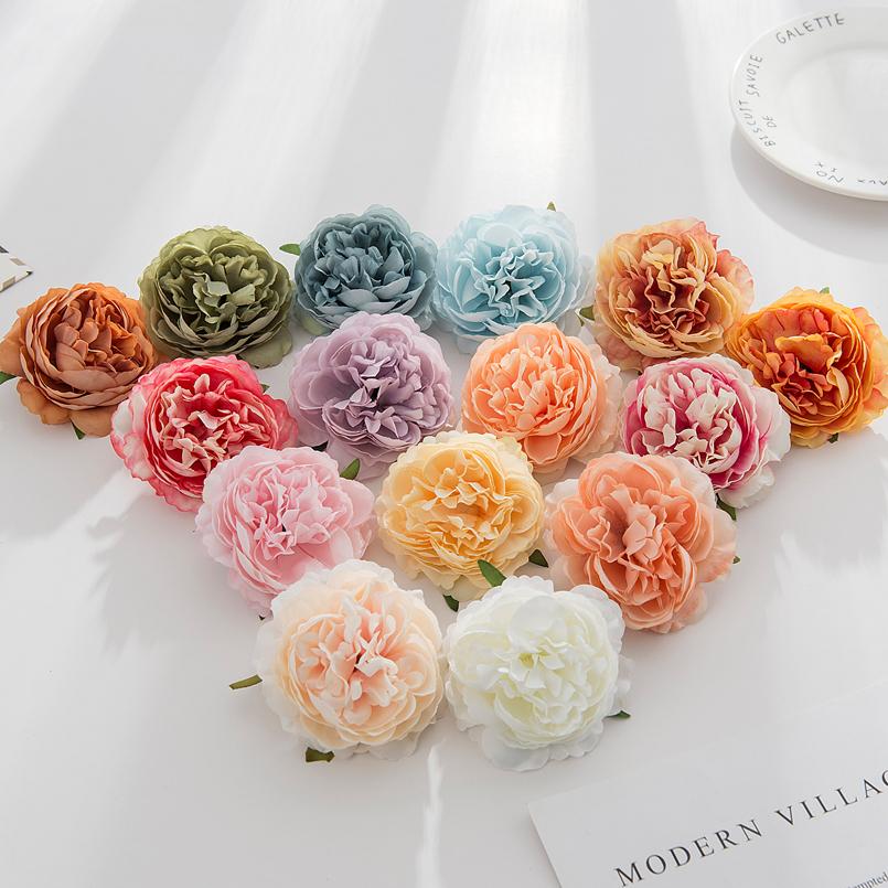 5/10PCS Silk Peony Heads Wall Wedding Bridal Accessories Clearance Gifts Party Home Decor Christmas Wreath Artificial Flowers