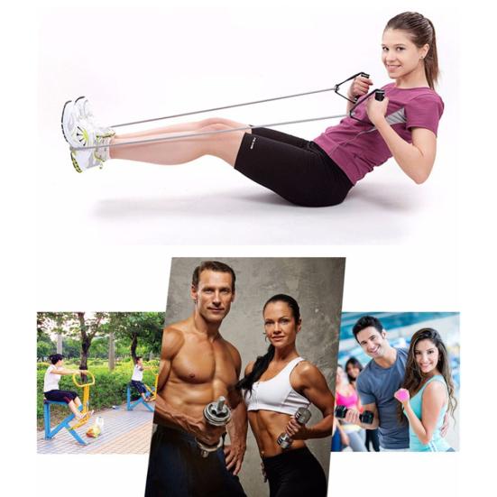 Yoga Fitness Pull Rope 5 Levels Elastic Resistance Band for Strength Training