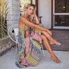 2026 Summer V-Neck Floral Spaghetti Strap Maxi Dress, Women's Backless Design