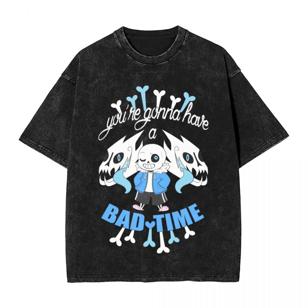 Undertale Sans And Papyrus T Shirts Harajuku Washed T-Shirts Undertale Graphic Tshirt Men Women Clothing Short Sleeve Tee Shirt