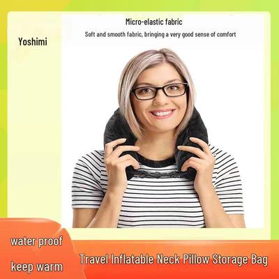 Upgraded Travel Neck Pillow with Fillable Storage Bag