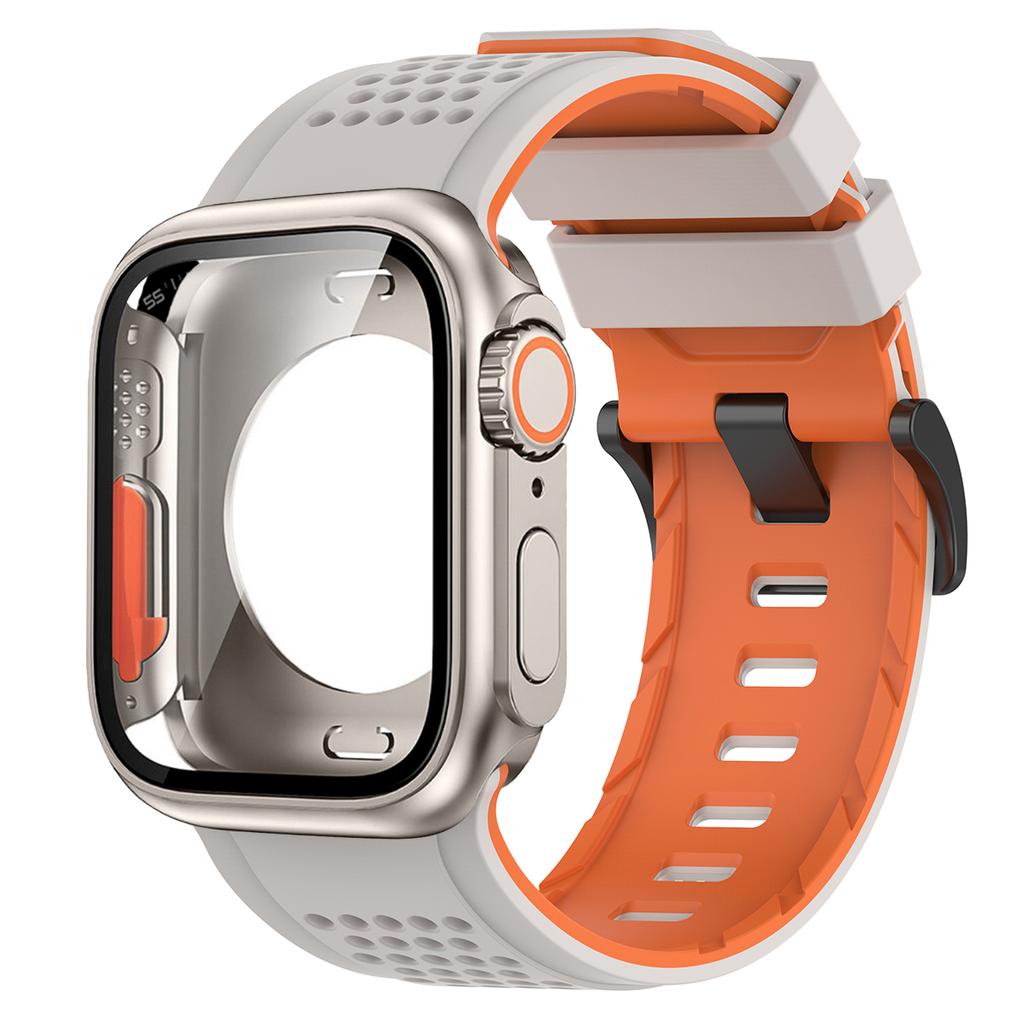 Silicone Band PC Case+Strap Screen Protective Cover for Watch 11 10 9 8 7 6 SE3 46mm 44mm 45mm Change To Ultra 3/2 49mm