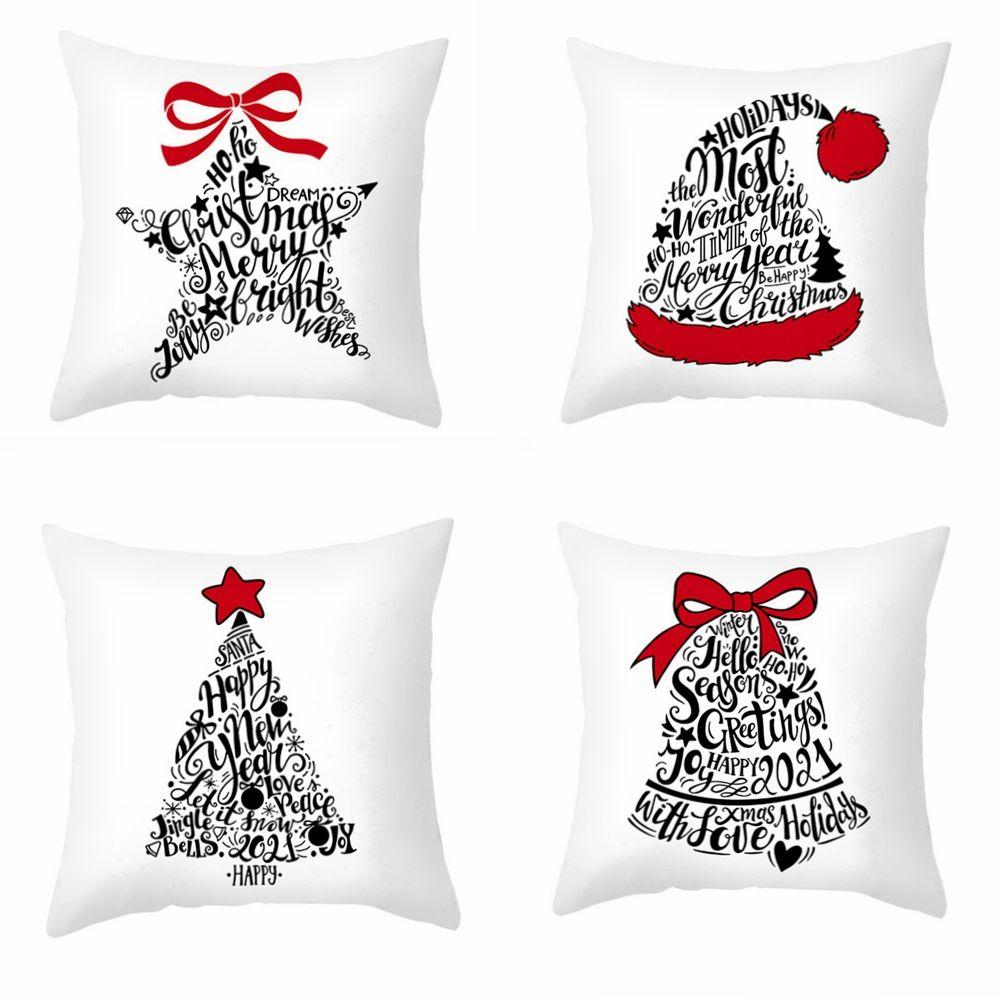 Tree For Home Decor Elk Merry Christmas Cushion Cover New Year Gifts Ornament Pillowcase