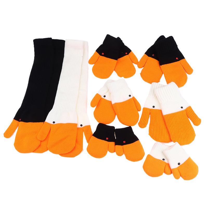 1Pair Cute Funny Goose Knitted Gloves For Women Winter Fleece-Lined Thickened Double-Layer Warm Coldproof Gloves