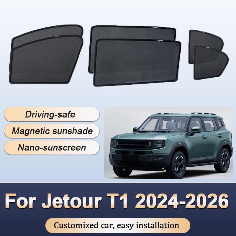 Sun Shades For Jetour T1 2024-2026 Freedom Shanhai T1 Sunshades Magnetic Heat Insulation Window Visor Curtains Car Accessories