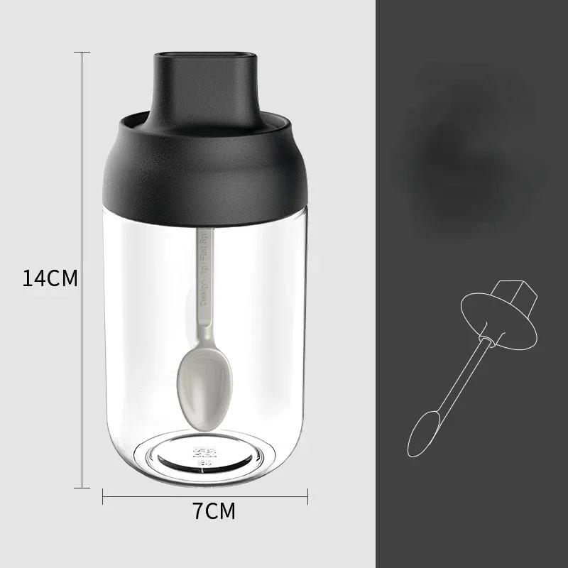 Salt Shaker Seasoning Organizer Container Boxes with Moisture-proof Lid Spoon Household Spice Storage Jars Kitchen Acceesories