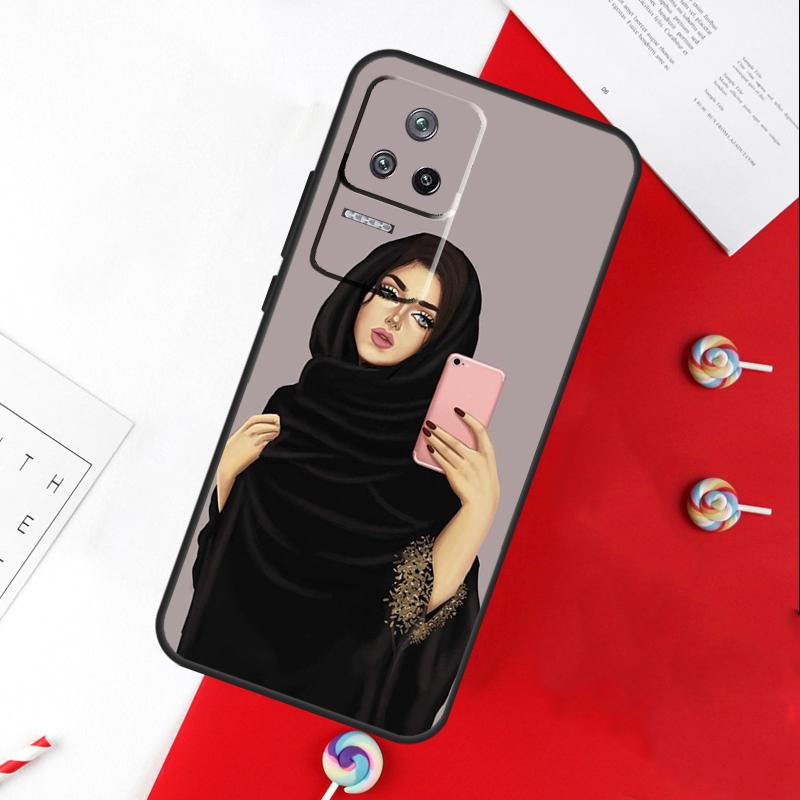 Muslim Islamic Gril Eyes Hijab Cover For Xiaomi 11T 12T 13T 14T Pro 13 14 15 Ultra POCO X7 Pro X3 X5 X6 F5 F6 M6 Pro Case