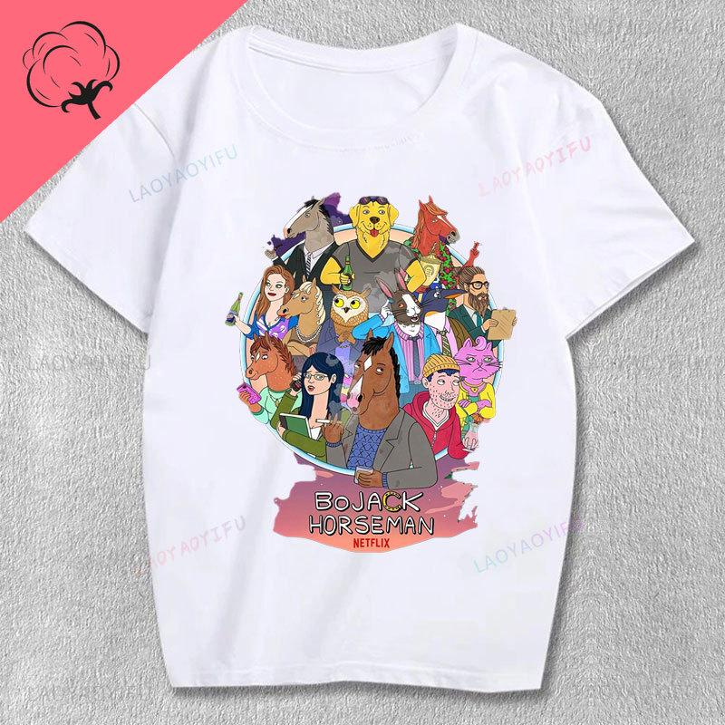 Bojack Horse Unisex Dianes 35. Geburtstag T-Shirt 100% Baumwolle Y2k Kleidung Unisex Unisex Bedrucktes T-Shirt Grafik-T-Shirts