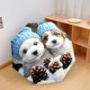 1 Stück Automatischer Faltregenschirm - Süßes Hundemuster, Tragbares & Faltbares Design mit 8 Speichen, Weihnachts- und Geburtstagsgeschenke