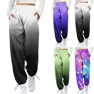 Pants Women Active Elastic Waist Joggers Pants Pockets Drawstring Running Sweatpants For Women