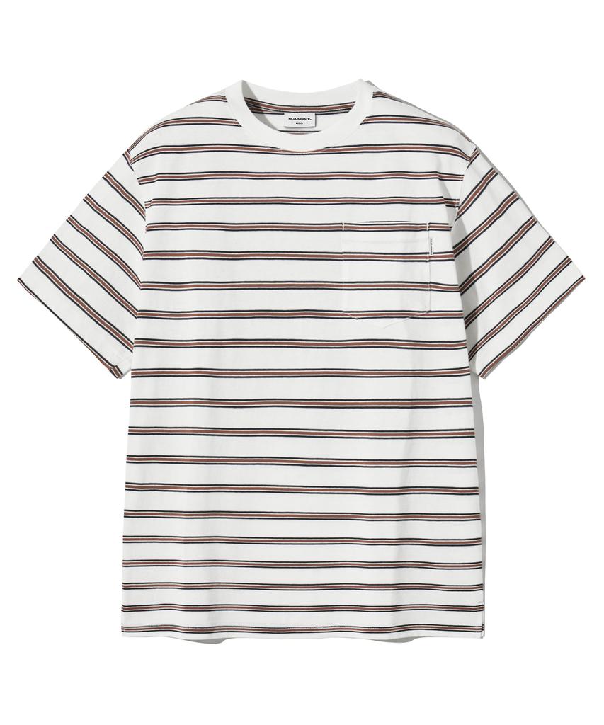 FILLUMINATE Multi-Stripe Pocket T-Shirt - Ivory