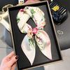 Flower Brocade Printing Simulation Silk Scarf Square Scarf High-End Shawl Versatile Neck Small Square Scarf Headscarf