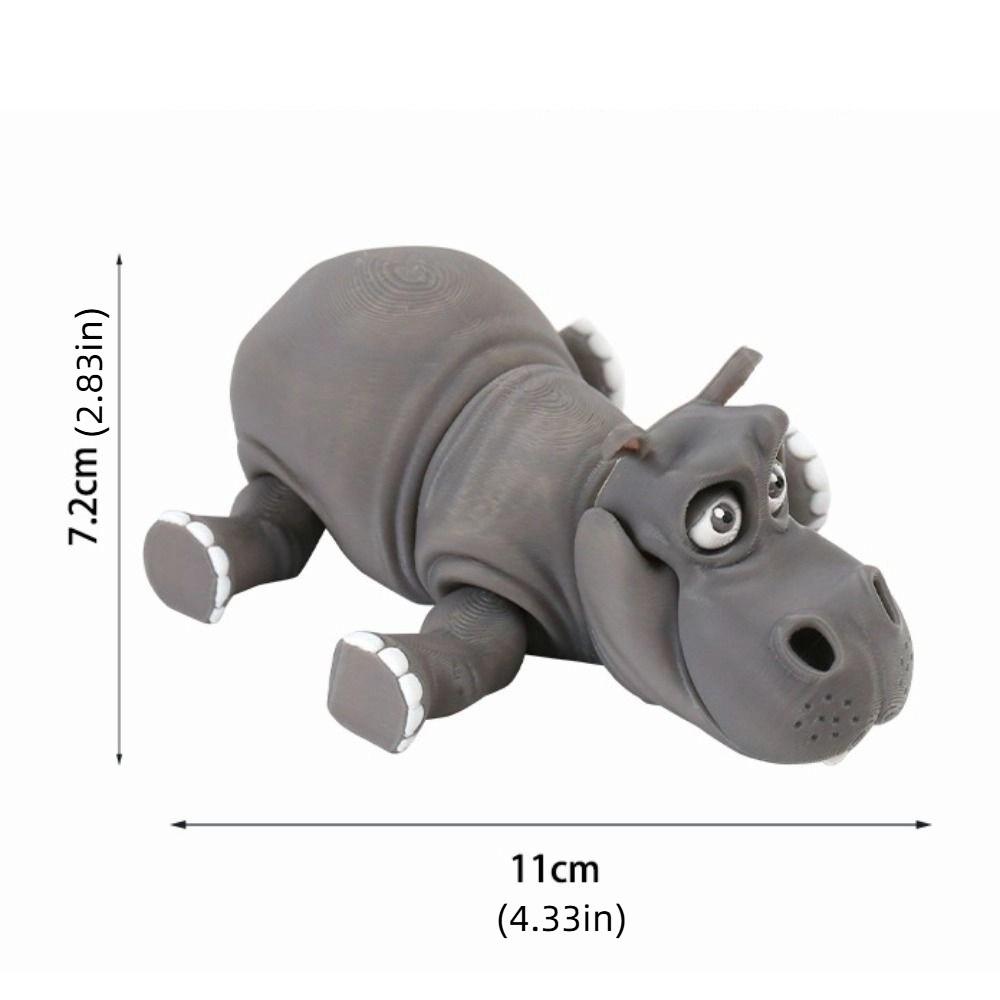 Creative Design Simulation Hippopotamus Model toy Cute Style 3D Printing Home Ornament  Gift Giving