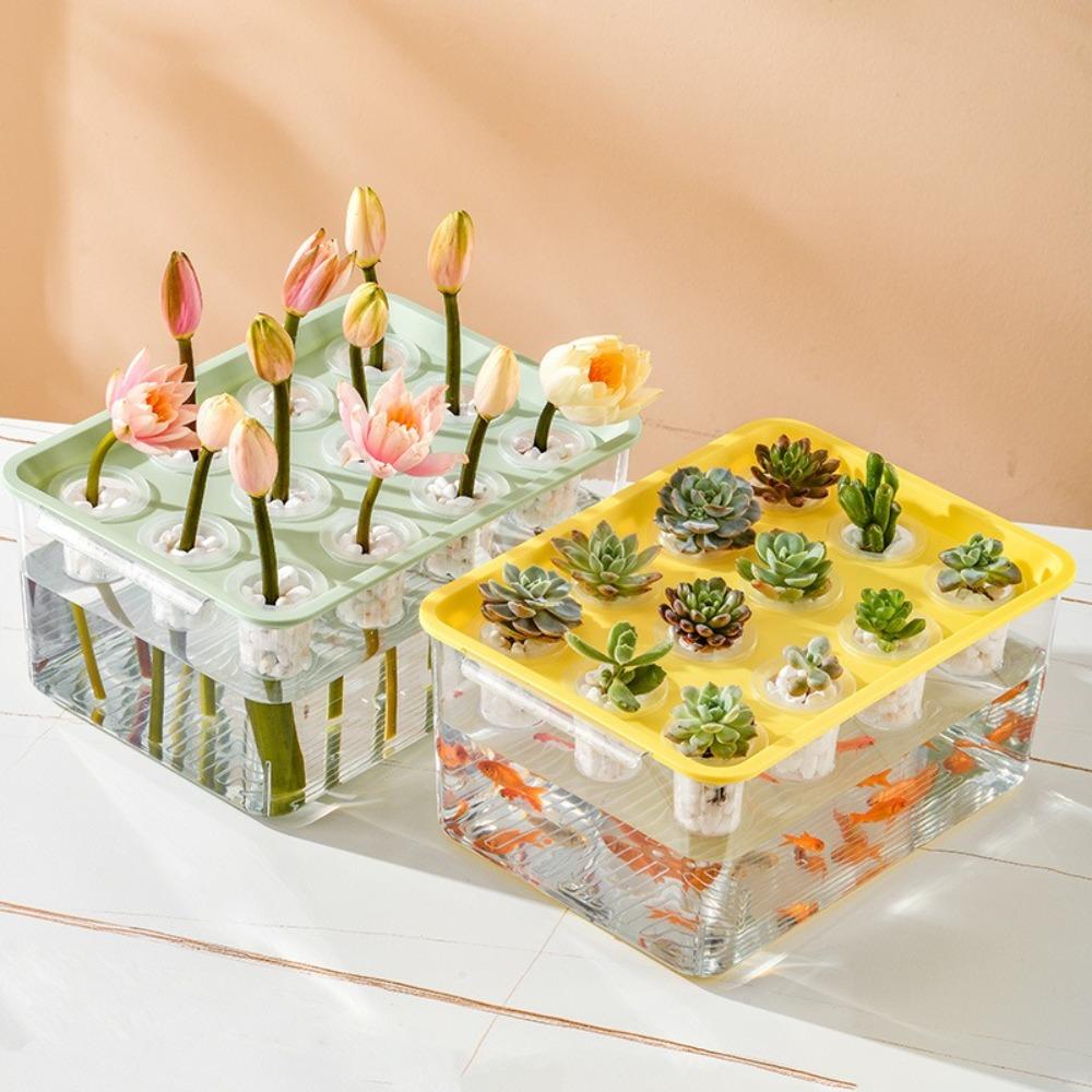 Transparent Hydroponic Grow Fish Tank Self-Cleaning Healthy Environment Planting Container Soilless Cultivation