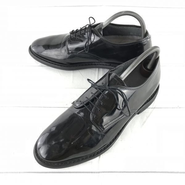 

80s-90s Vintage USA Made/CAPPS/Service Shoes Open Toe/26.0/Black/Goodyear Welt/Vibram Sole/Enamel Finish