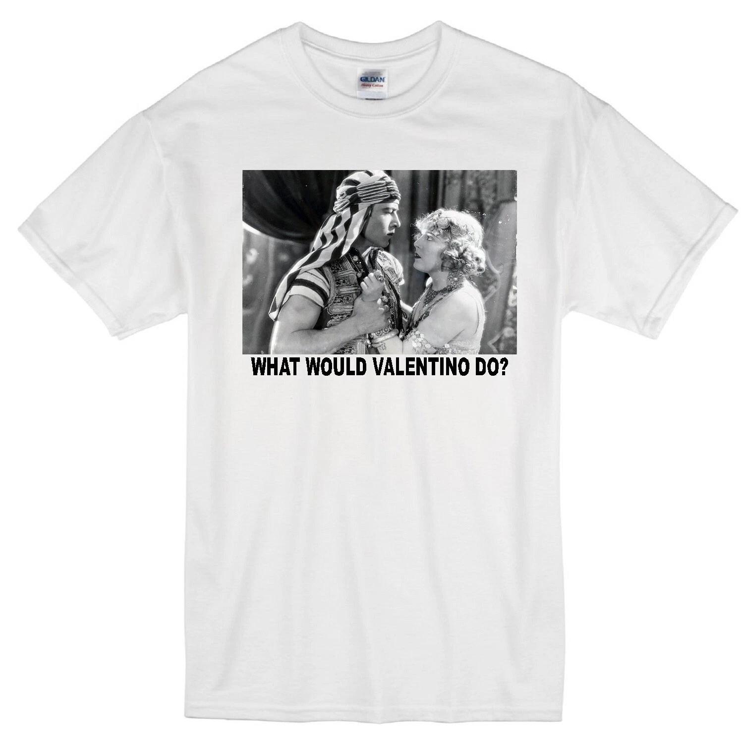 RUDOLPH VALENTINO WWD? LATIN LOVER ACTOR SILENT FILM MOVIE STAR WHITE T-shirt S