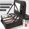 Large Multifunctional Makeup Bag with Mirror - Portable Travel Organizer & Embroidery Tool Holder
