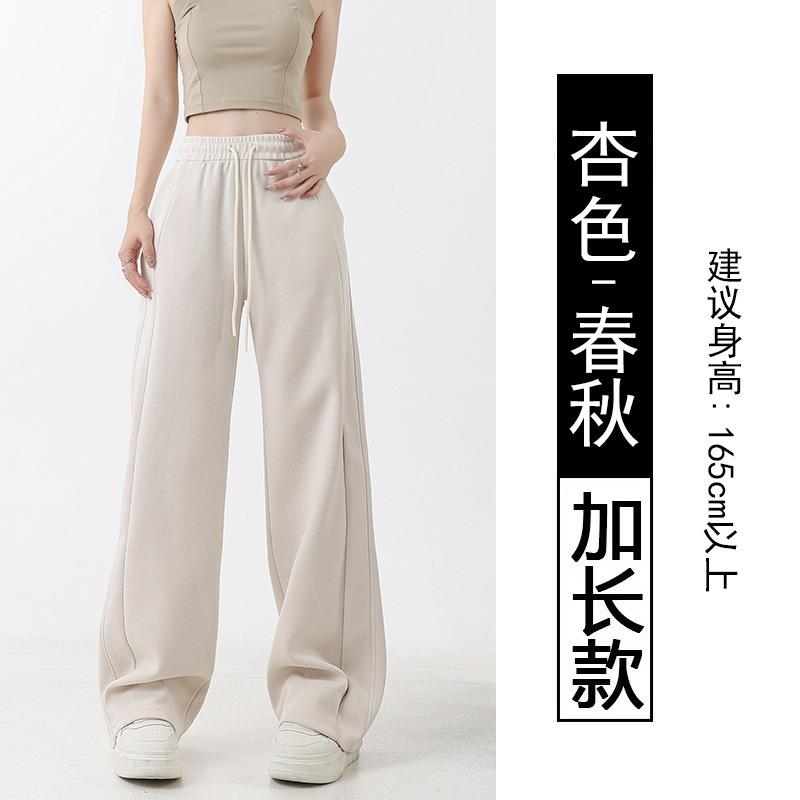 Autumn and winter narrow wide-leg pants women's scimitar banana pants velvet high waist loose casual sports straight sweatpants look thin