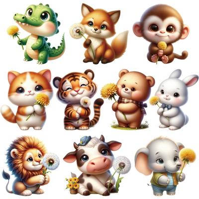 DTF Trasferimento di Calore 15 cm Animali Carino Scimmia Leoni Patch di Calore Fai Da Te Nuovo Accessorio di Indumento Per I Bambini T-Shirt Patch Decalcomanie adesivo