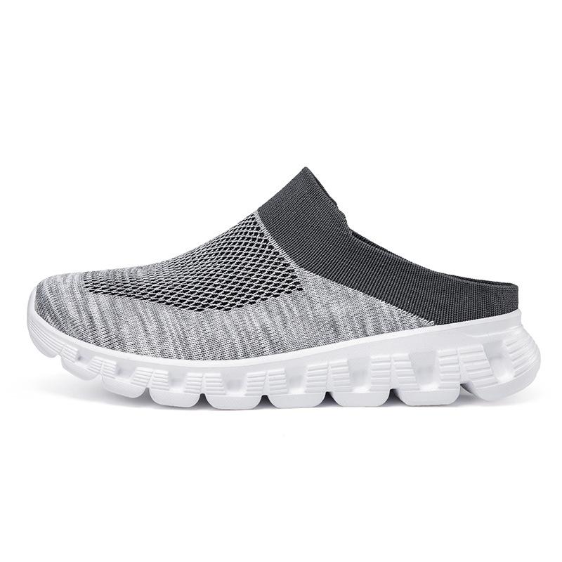 Men Knitting Half Slipper Slip-on Casual Shoe Couples Breathable Platform Sneakers Comfortable Outdoor Slippers