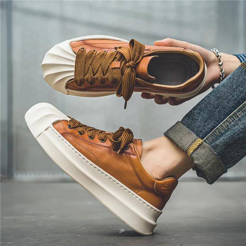 Scarpe Casual da Uomo di Alta Qualità Scarpe alla Moda con Suola Spessa per Uomo Scarpe da Uomo Comode in Morbida Pelle Scarpe da Uomo per il Tempo Libero Zapatillas De Deporte