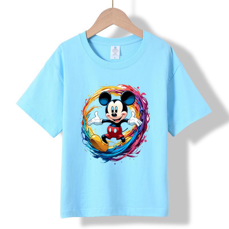 MC-36 MINISO 2026 Summer New Printed Cotton Round Neck T-shirt for Children Aged 1-16, Boys and Girls