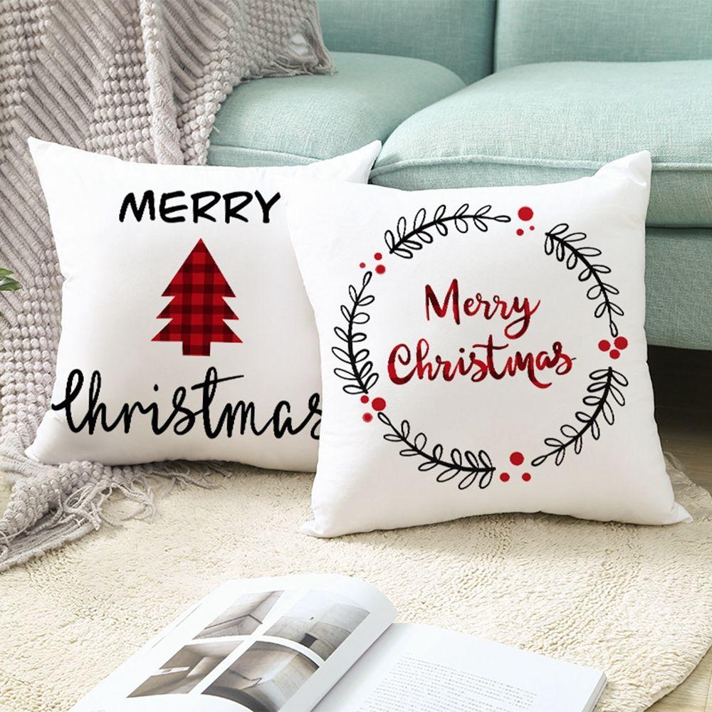 Tree For Home Decor Elk Merry Christmas Cushion Cover New Year Gifts Ornament Pillowcase