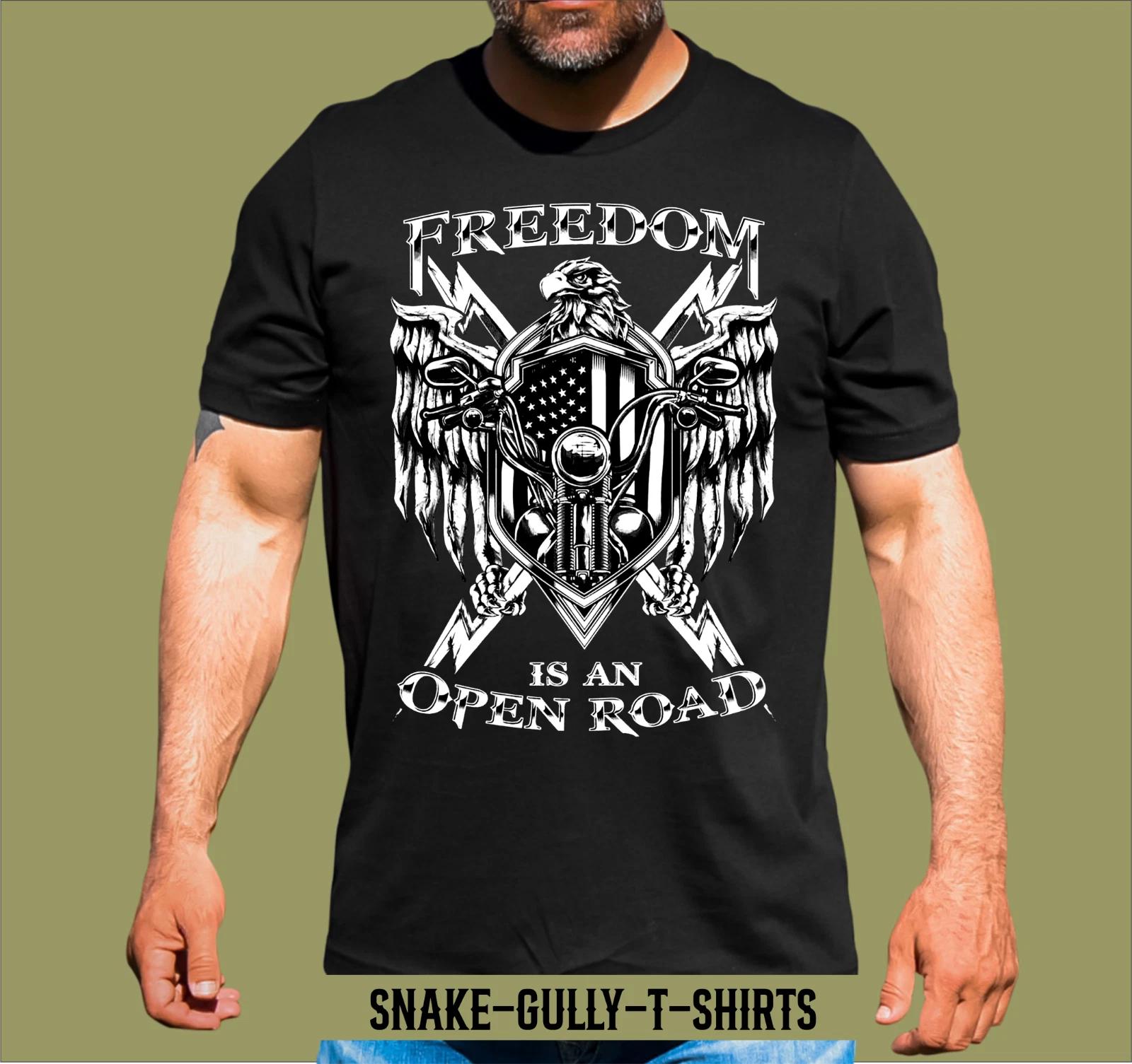 MOTORCYCLE FREEDOM IS A OPEN ROAD T-SHIRT XL