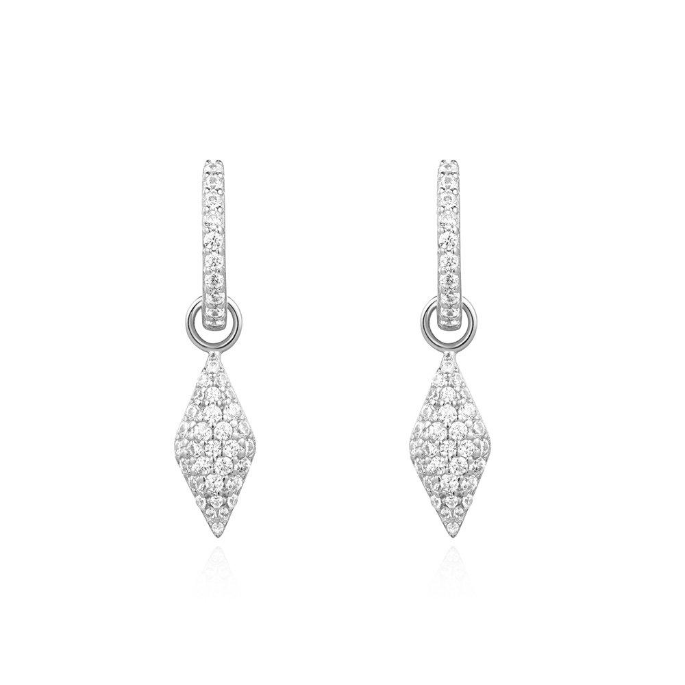 Silver Pave Sparkle 925 Silver Ring Earrings E061-13H