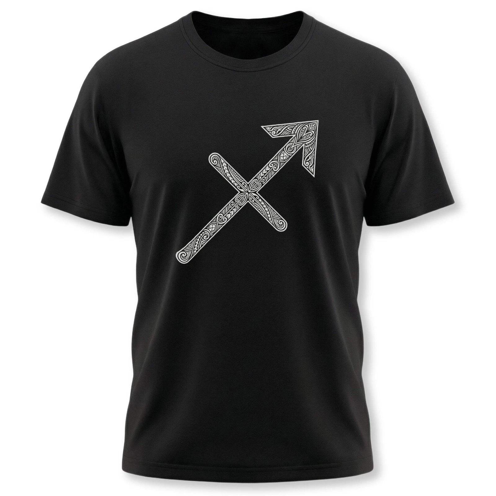 Sagittarius Zodiac T-Shirt | Knotwork Arrow Astrology Graphic Print Tee M
