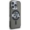 Karl Lagerfeld IML Glitter Karl & Choupette Sketch Logo MagSafe Case for iPhone 16 Pro Max Black