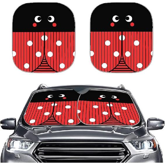 KEIAHUAN Customized Auto Front Window Visor Sun Shade Universal Windshield Sunshade for Car Truck SUV 2-Piece