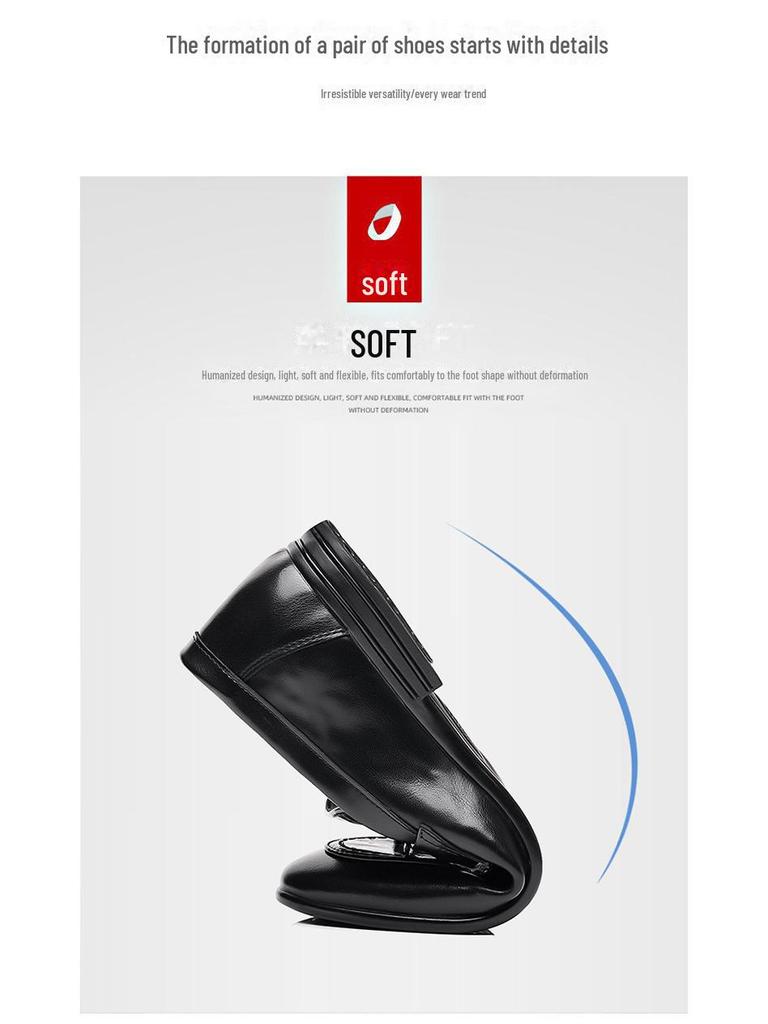 Korean Men's Leather Loafers: Comfortable, Breathable, Business Casual, British Fashion Formal Shoes.