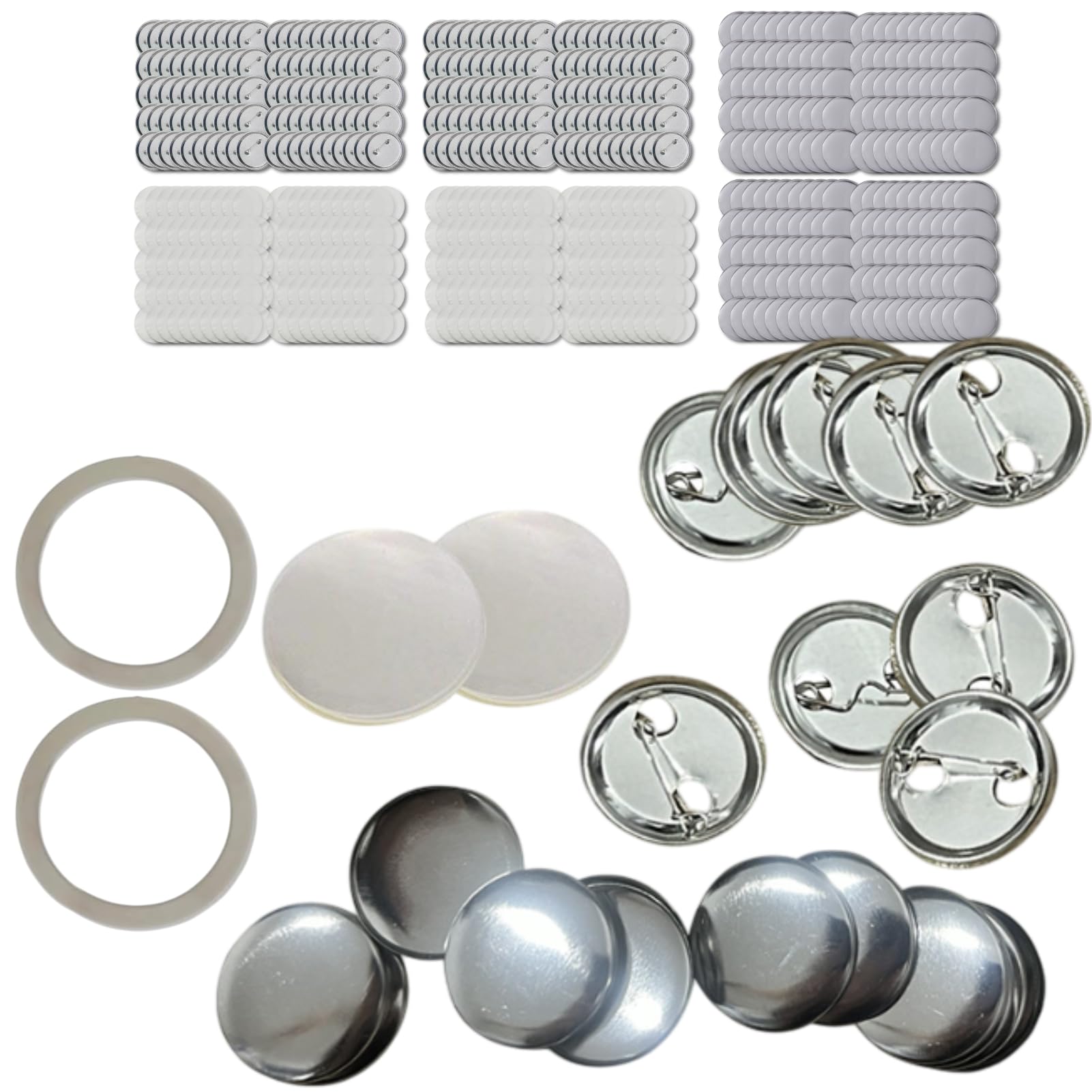 

Заготовки для значков Chandini, 58 мм, 200 штук с шайбами, изготовлены из пленки и жестяной оболочки, глянцевая поверхность, набор для изготовления значков с булавкой для машин для изготовления значков своими руками