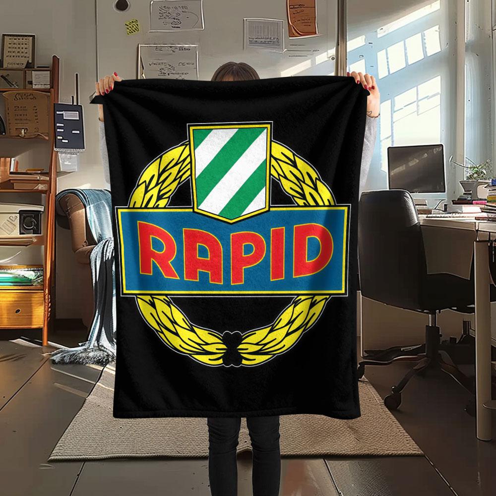 Coperta in Flanella Logo Rapid Wien, Alta Qualità, Confortevole per Tutte le Stagioni, Decorazione per la Casa, Calore e Comfort