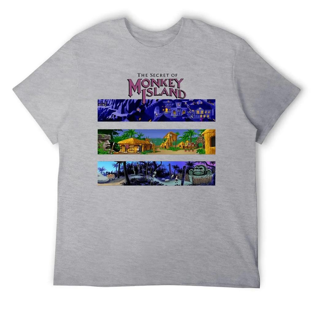 Crewneck The Secret Of Monkey Island Backgrounds Classic T T-shirt  Motion Tees Vintage Humor Home USA Size