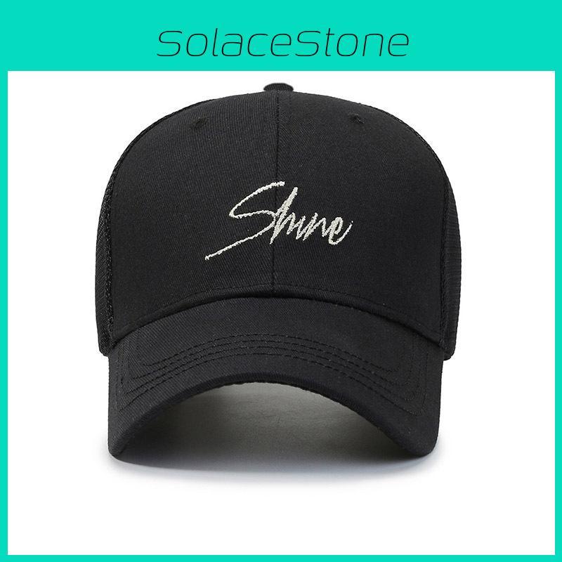 Stylish Summer Mesh Cap For Women With Letter Embroidery Adjustable Sun Protection