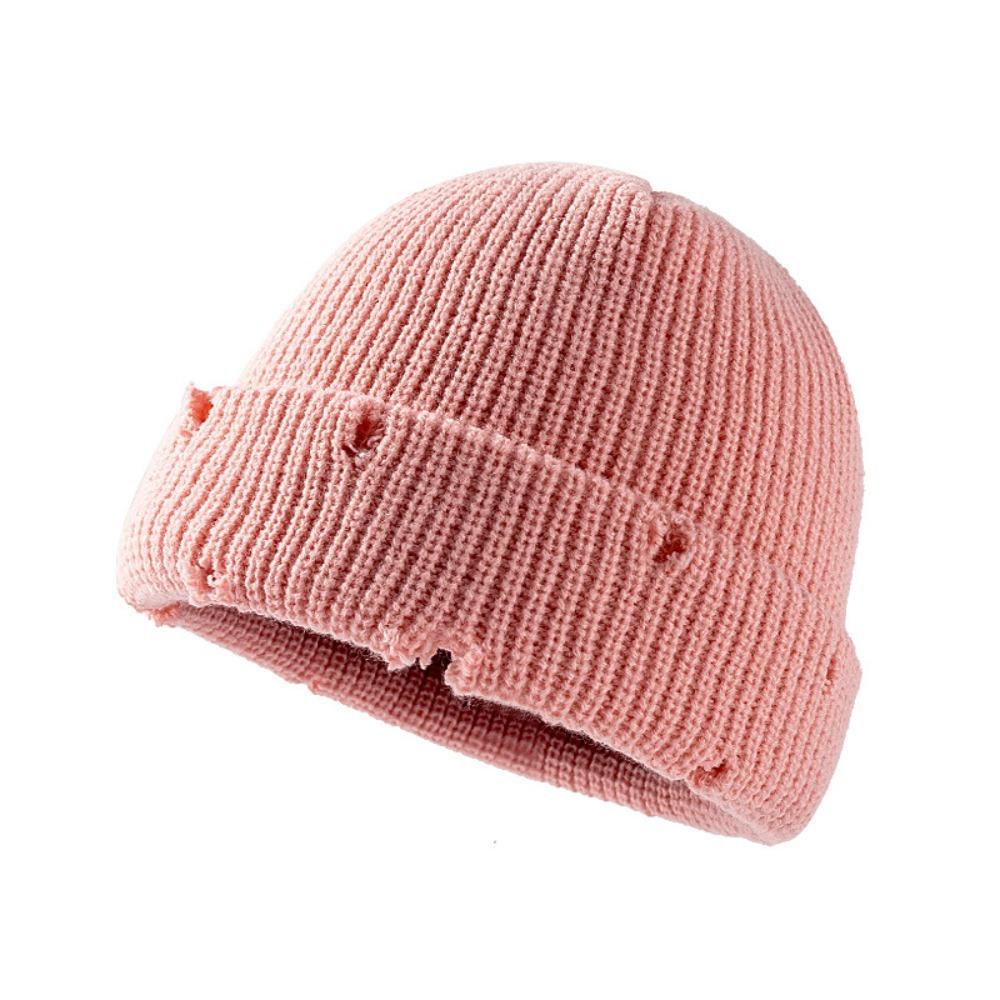 Warm Keeping Short Knit Beanie Acrylic Men Women Knitted Hat Fashion No Brim Warm Hat  Daily