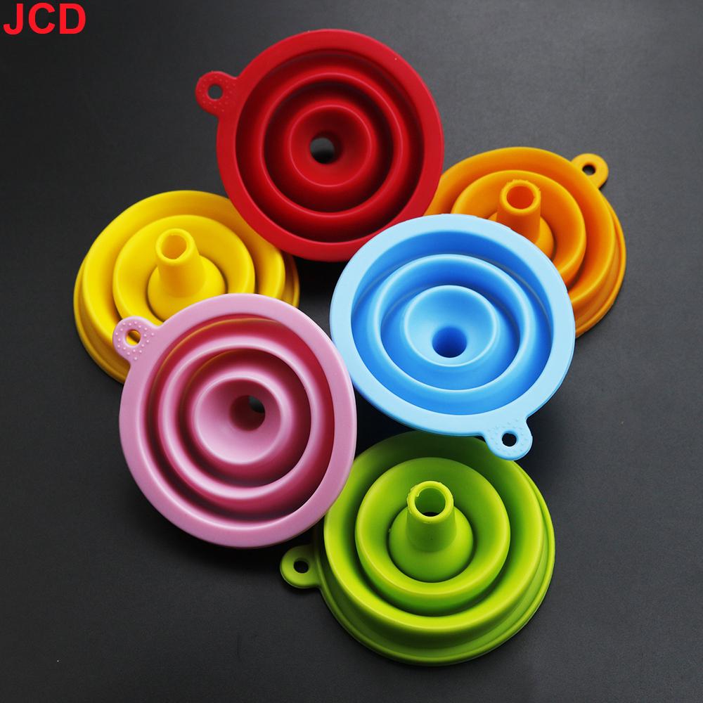 JCD 1pcs Silicone Collapsible Foldable Funnel Household Kitchen Cooking Tools Portable Wine Mini Portable Oil Pot Funnel