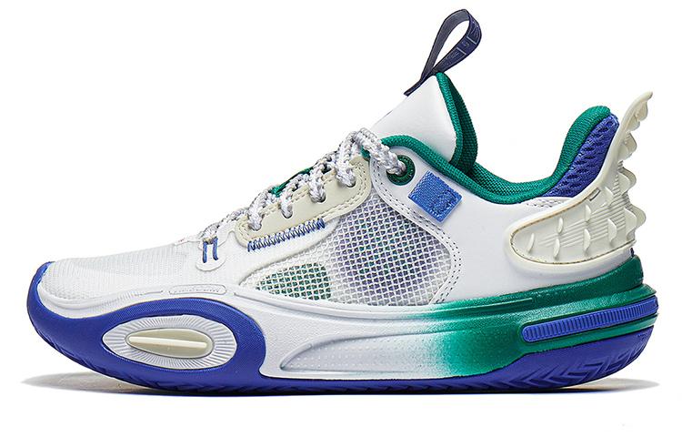 Li Ning YOUNG All City 11 Амортизирующие Низкие Детские Баскетбольные Кроссовки Бело-Синие YKBT018-51 40