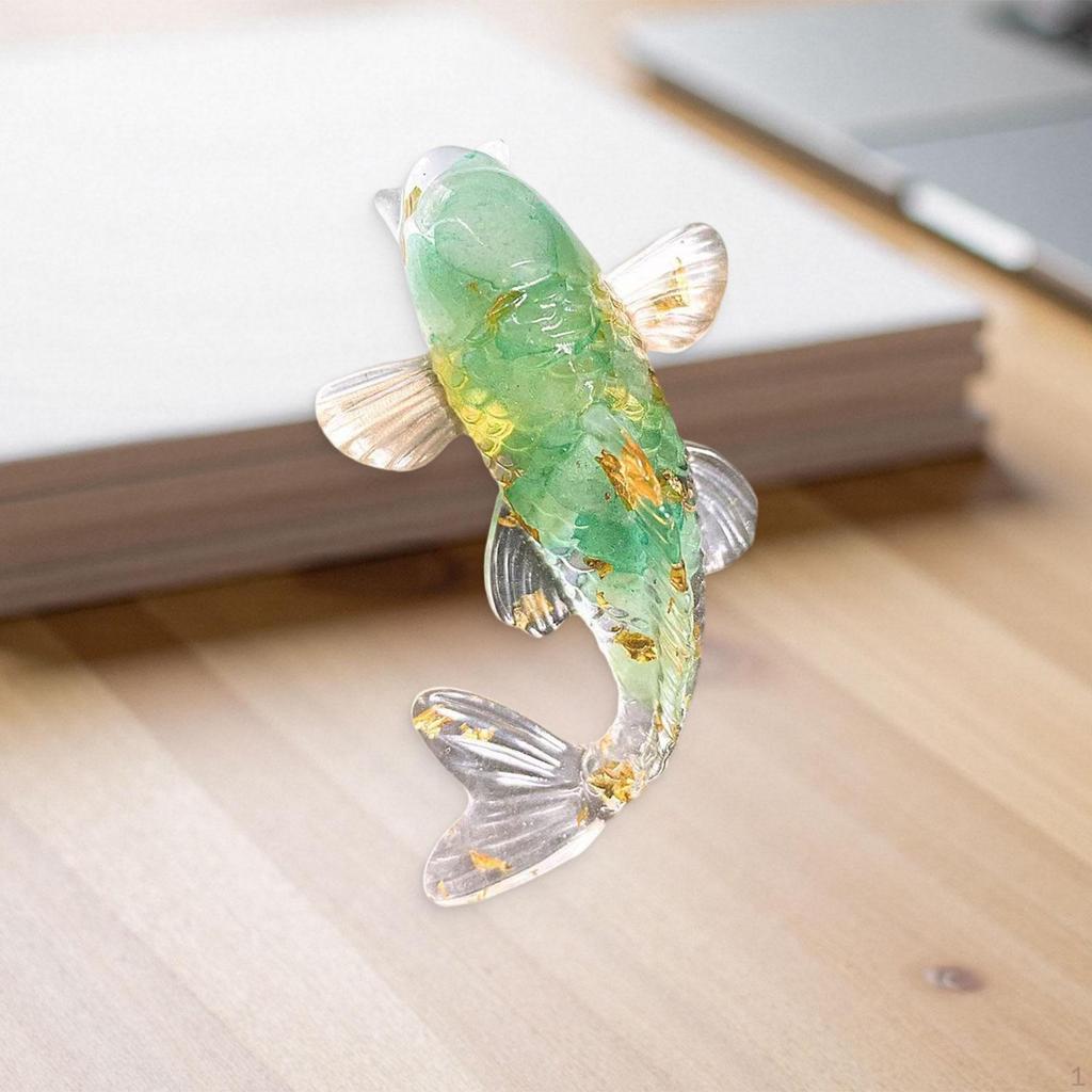Fish Figurine Miniature Statue Lucky Ornament Sculpture for Office